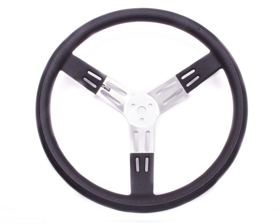 LONGACRE17in. Steering Wheel Black Alum. Smooth Grip