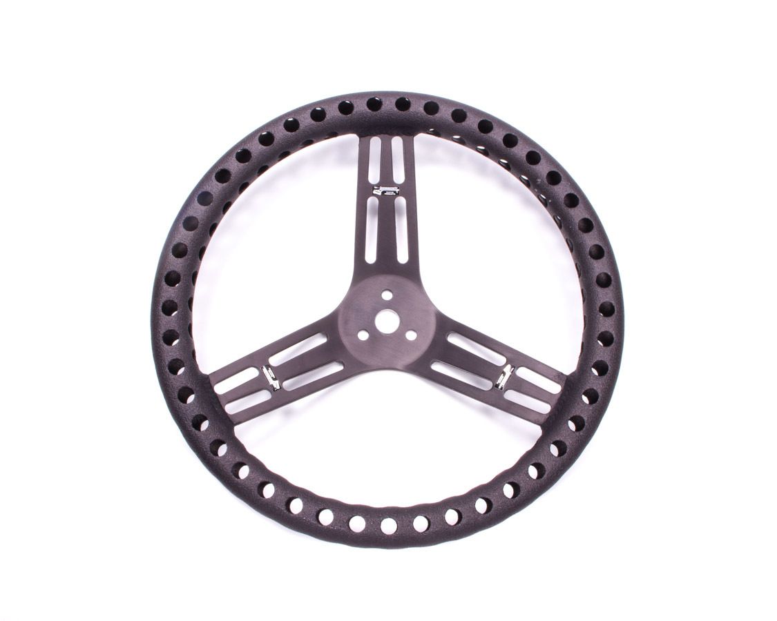 LONGACREStreering Wheel 14in Dished Drilled Black