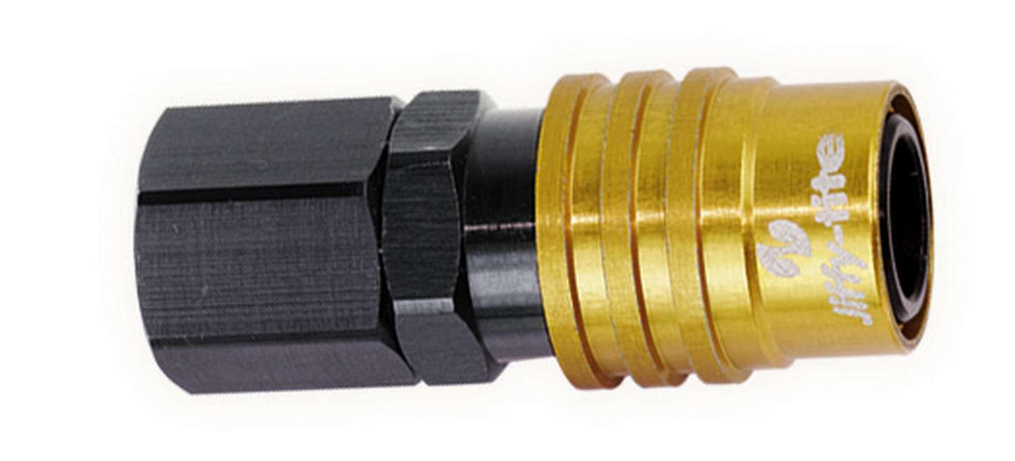 JIFFY-TITEQ/R Female 1/2 NPT #8 Socket Valved Gold/Black