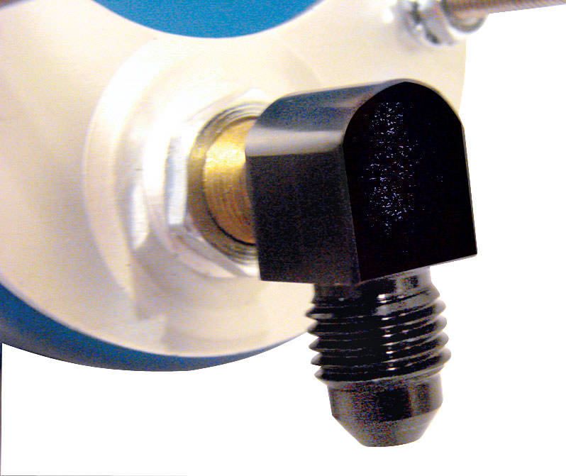 KING RACING PRODUCTSOil Pressure Fitting #4 90 Deg Black
