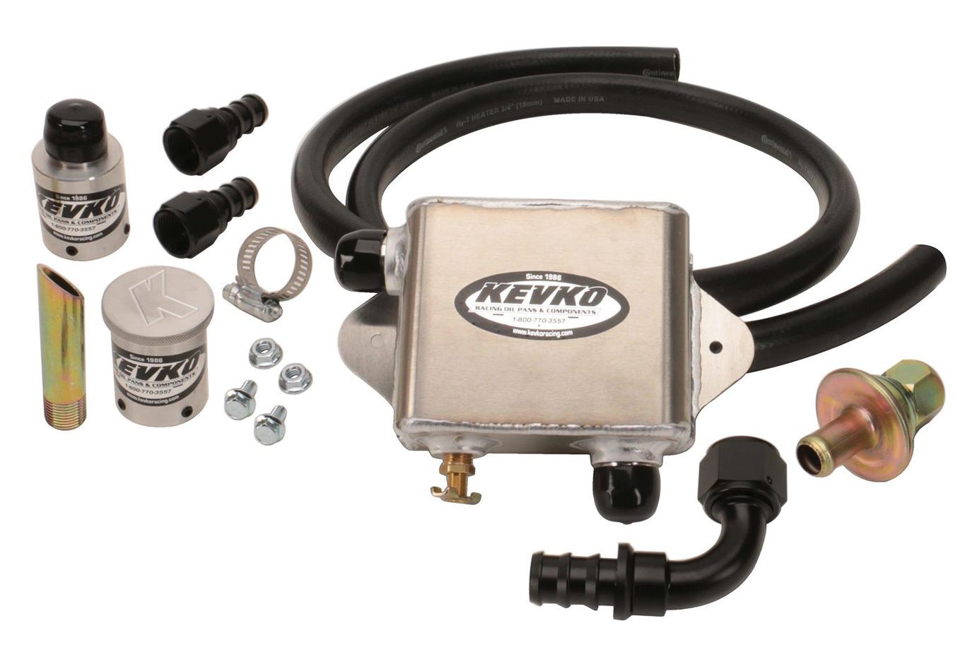 KEVKO OIL PANS & COMPONENTSAlum Evac Tank Kit w/1-3/8in Slip Ons