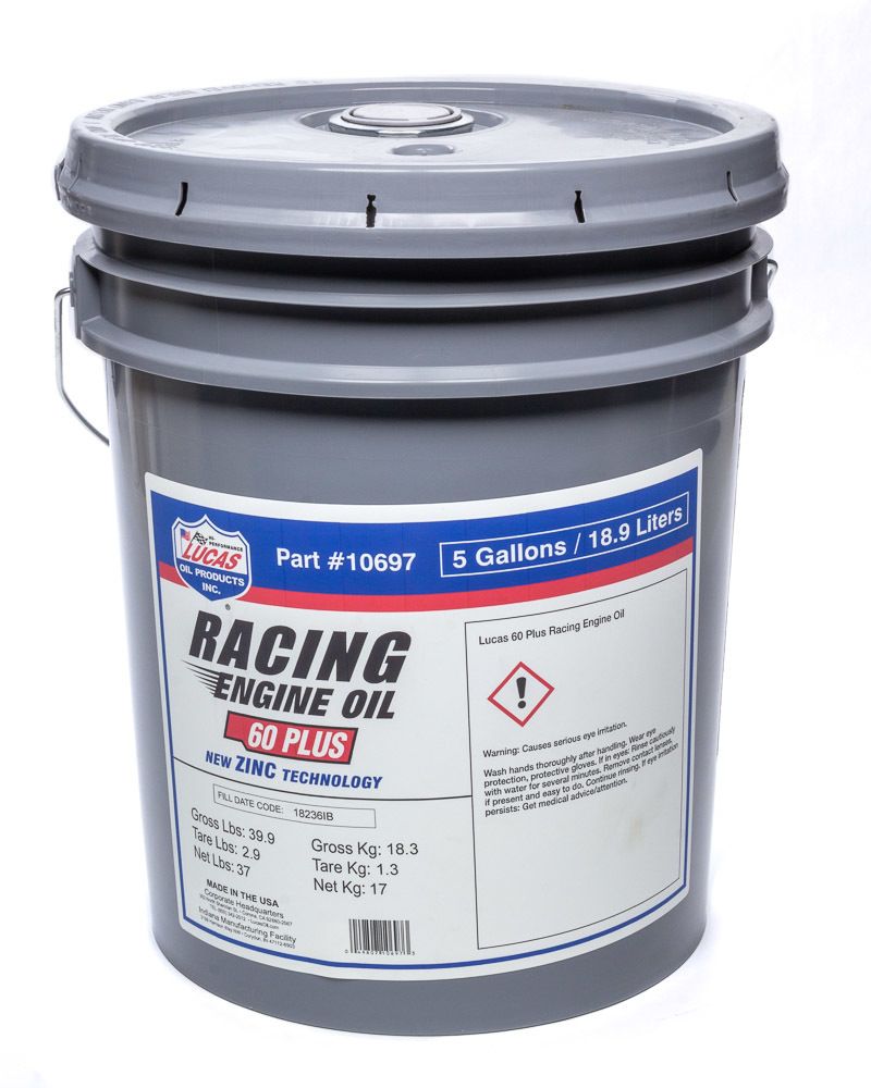 LUCAS OILSAE 60 Plus Racing Motor Oil 5 Gallon Pail