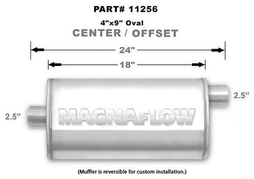 MAGNAFLOW PERF EXHAUSTStainless Muffler 2.5in Offset In/Center Out