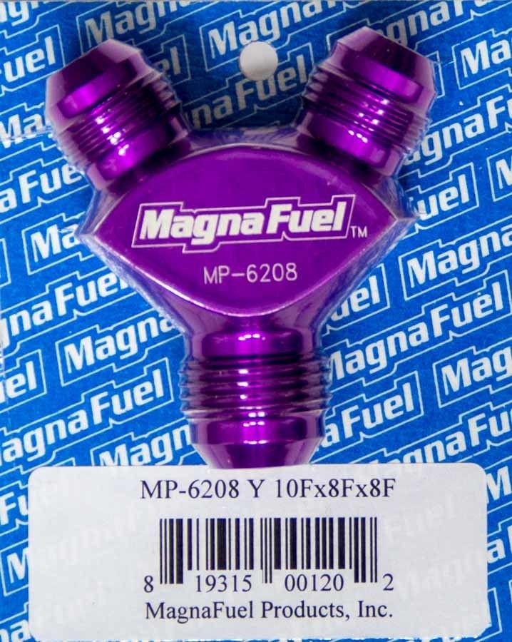 MAGNAFUEL/MAGNAFLOW FUEL SYSTEMS Y-Fitting - 1 #10an Male & 2 #8an