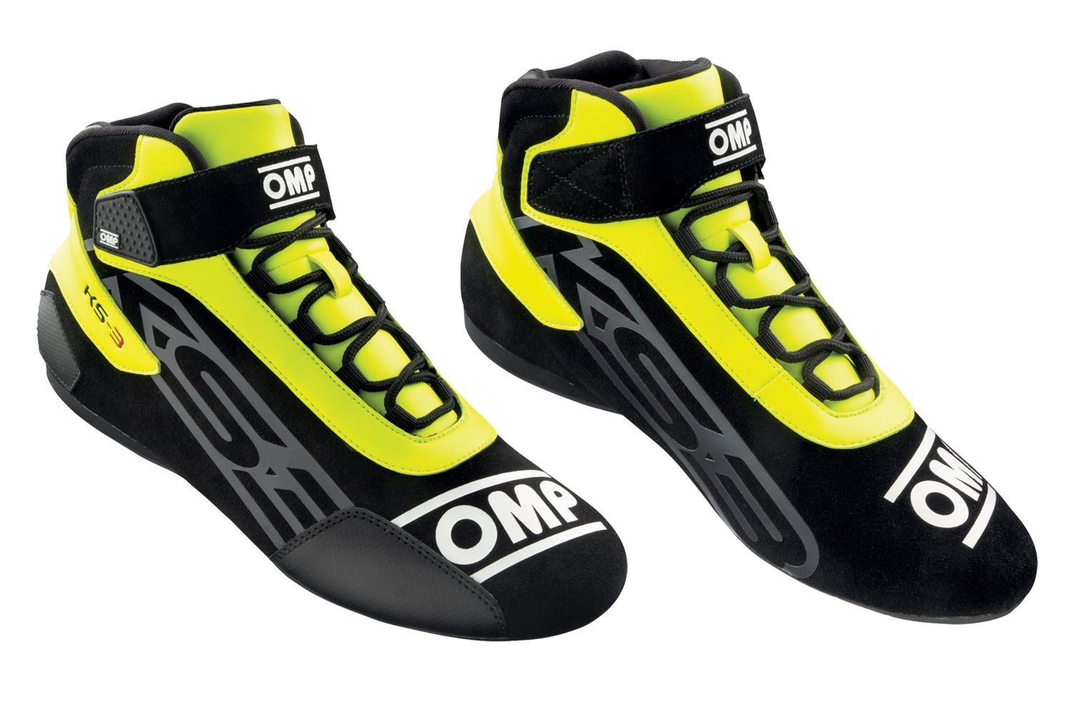 OMP RACING, INC. KS-3 Shoes Black And Flo Yellow Size 38