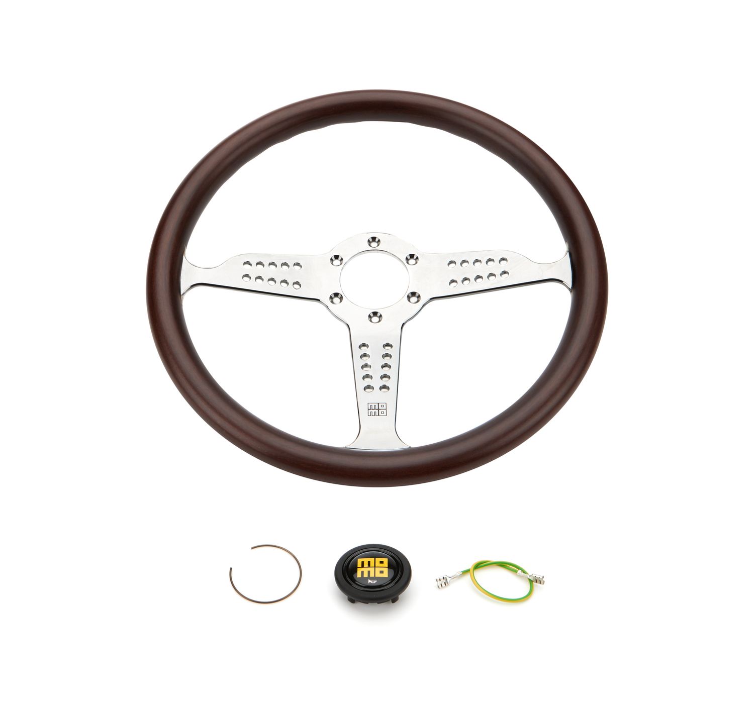 MOMO AUTOMOTIVE ACCESSORIESSuper Grand Prix Steerin g Wheel Wood/Pol. Silver