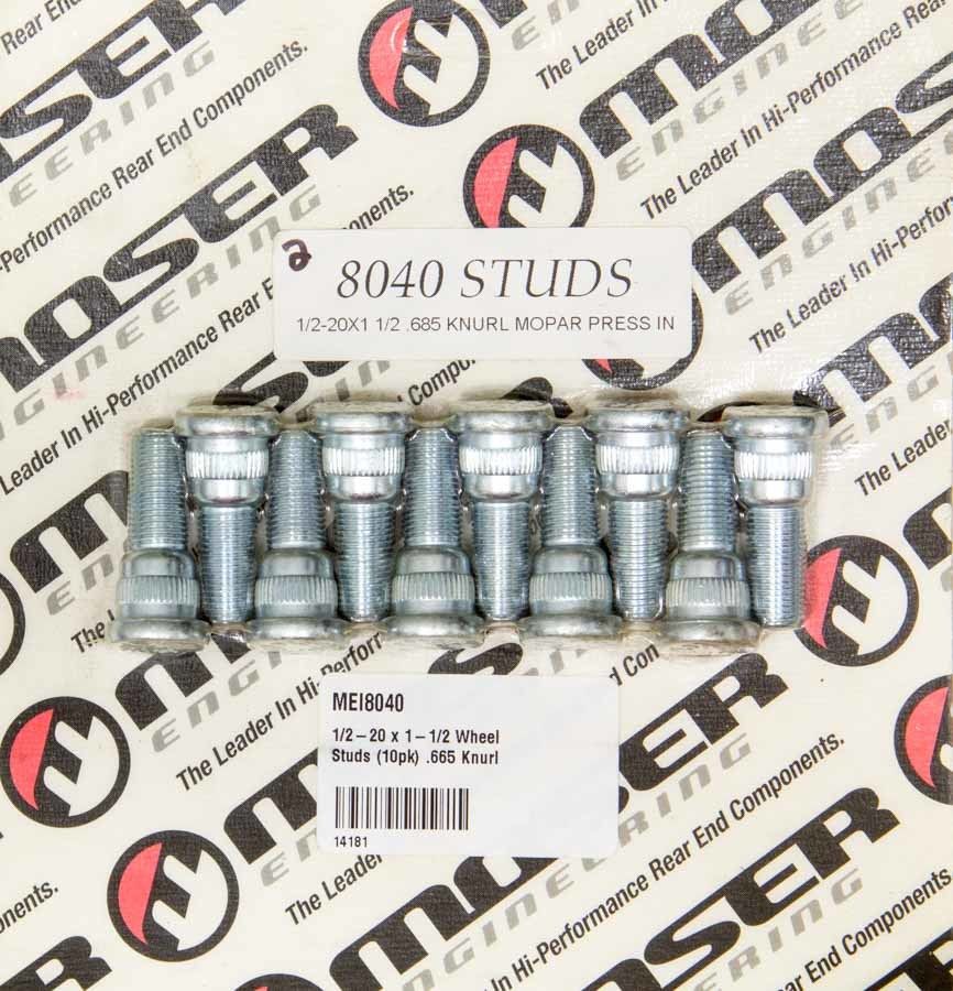 MOSER ENGINEERING1/2-20 x 1-1/2 Wheel Studs (10pk) .665 Knurl