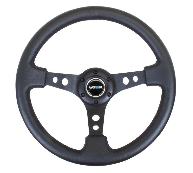 NRG INNOVATIONSteering Wheel 350mm 3in Dish Black Leather