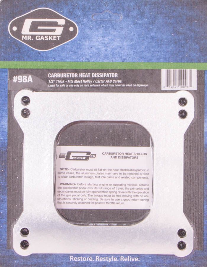 MR. GASKETCarb. Dissipator 1/2in Thick- Open Center