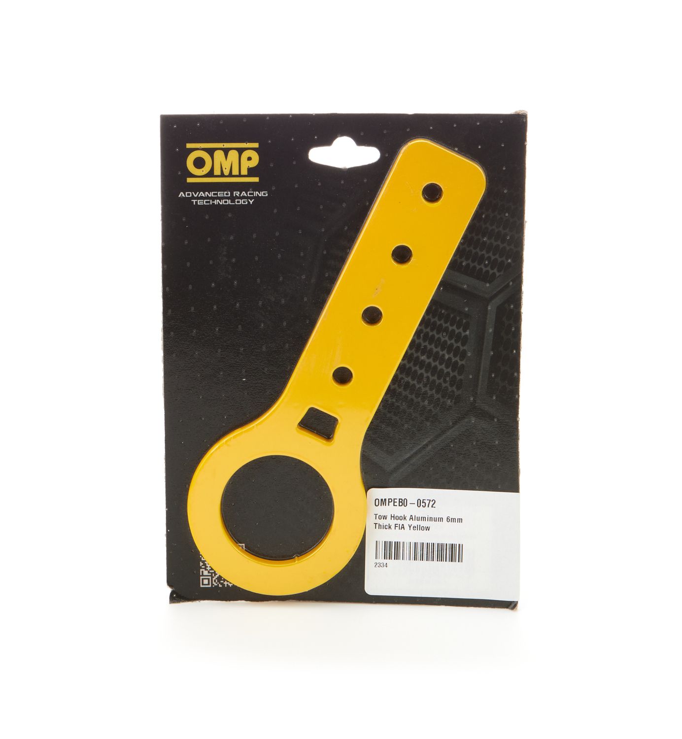 OMP RACING, INC.Tow Hook Aluminum 6mm Thick FIA Yellow