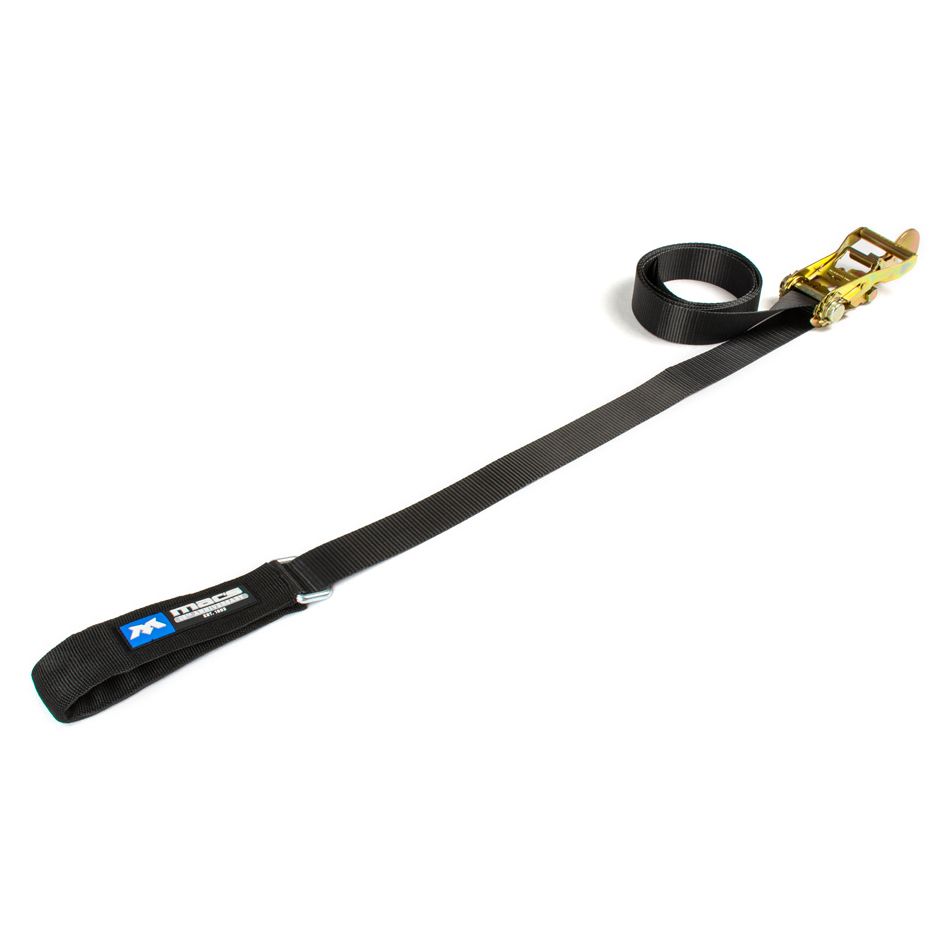 MACS CUSTOM TIE-DOWNS Cinch Strap Black 2in x 12' Direct Hook Ratchet