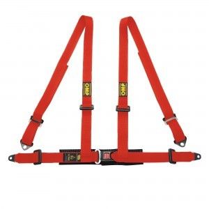 OMP RACING, INC.Road 4 Harness 4 Point Push Button Release Red