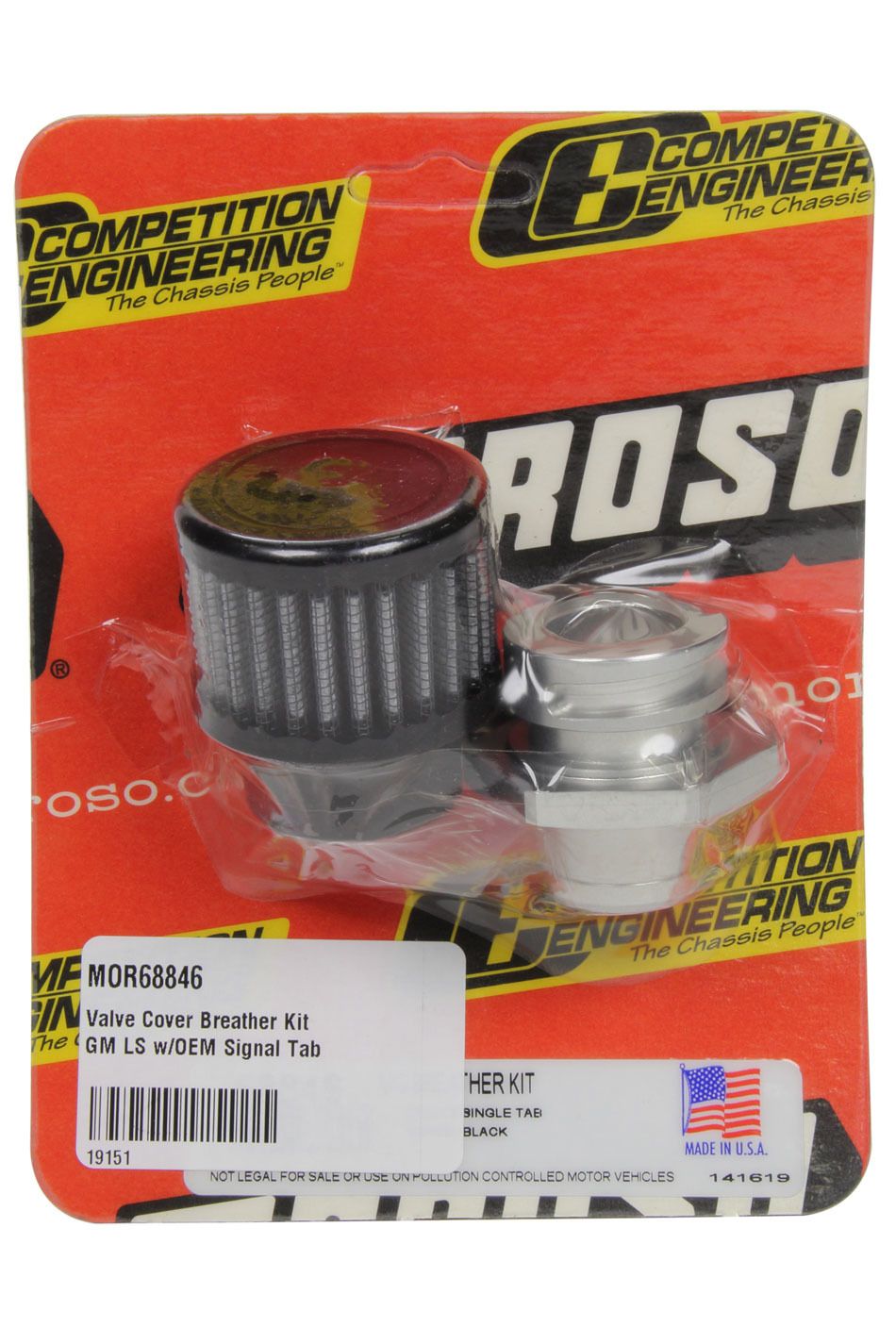 MOROSO Valve Cover Breather Kit GM LS w/OEM Signal Tab