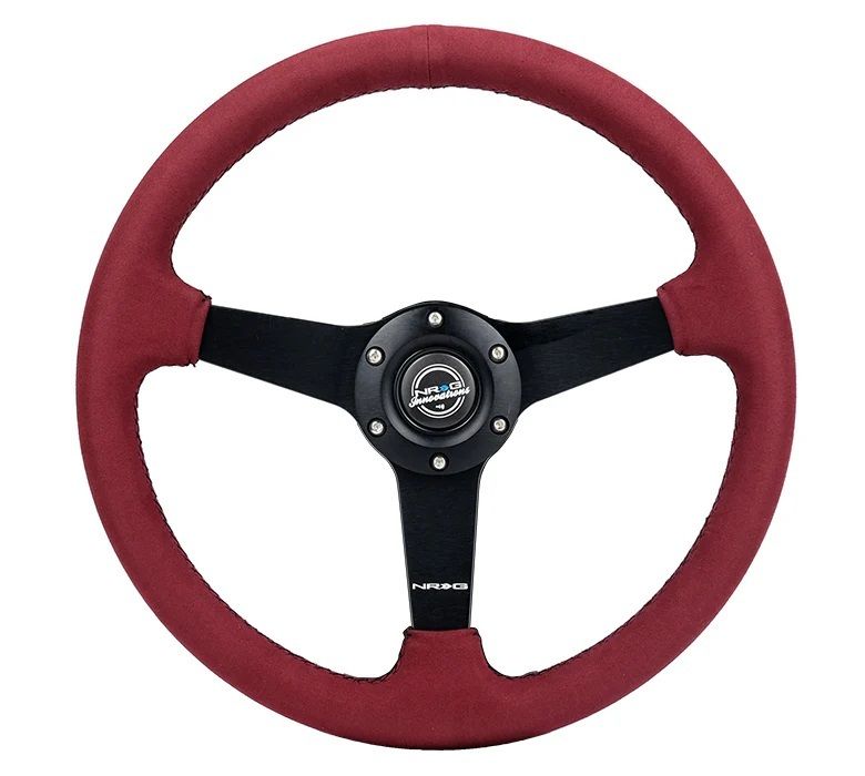 NRG INNOVATIONSteering Wheel 350mm 1.5 in Dish Burgundy Alcanta