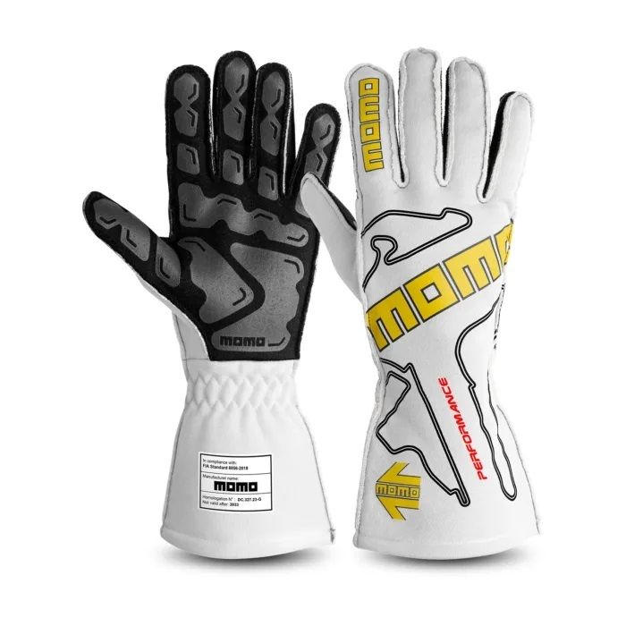 MOMO AUTOMOTIVE ACCESSORIESGloves Peformance White X-Large 12 FIA