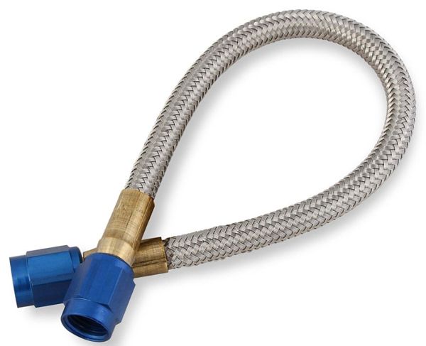 NITROUS OXIDE SYSTEMS Braided Hose - 3an Blue Fittings 8.5in Long