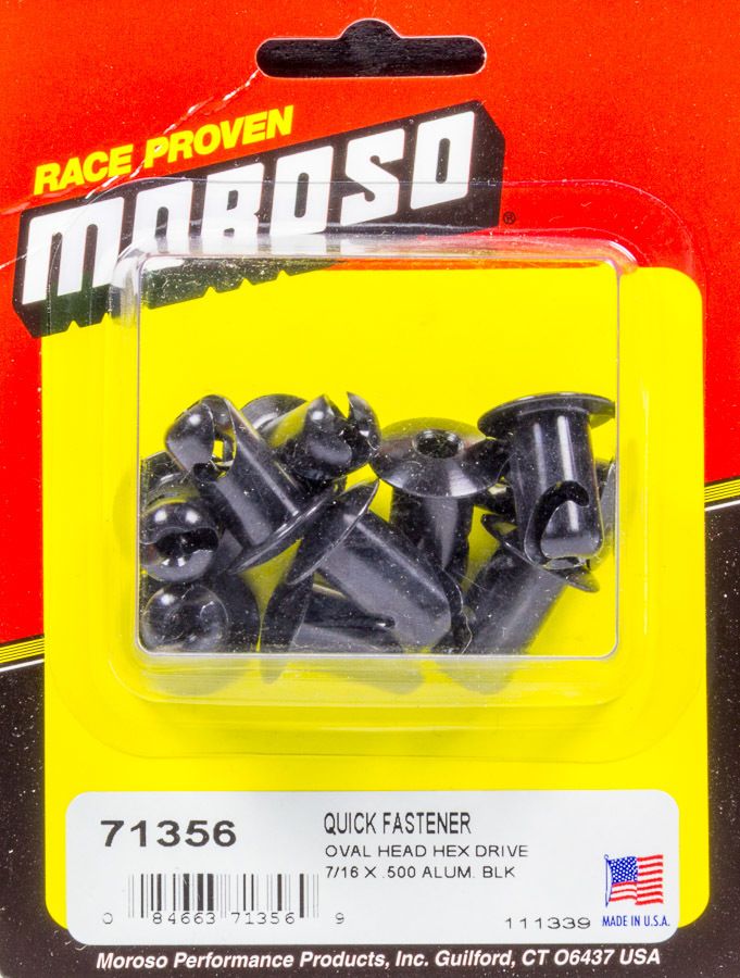MOROSO Oval Head Quick 3/16 Hex Fastener 7/16 x .500