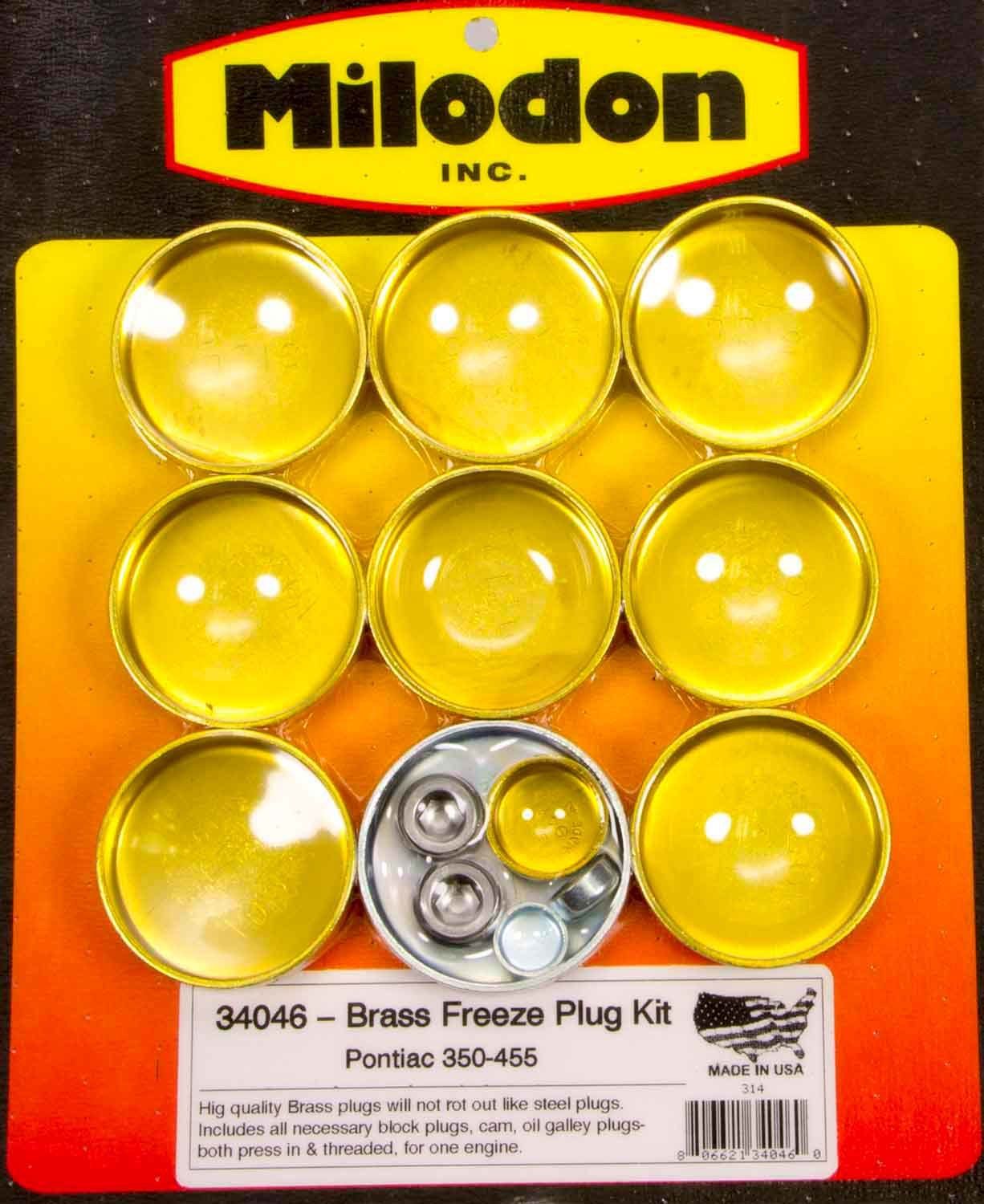 MILODONPontiac V8 Brass Freeze Plug Kit