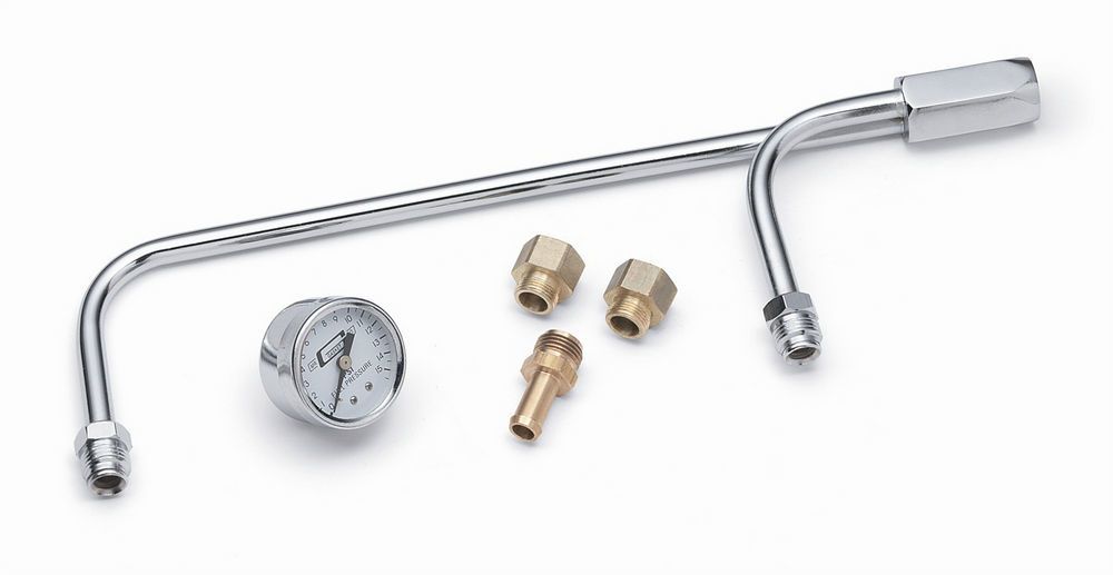 MR. GASKETChrome Fuel Line w/Press Gauge (Demon Carbs)