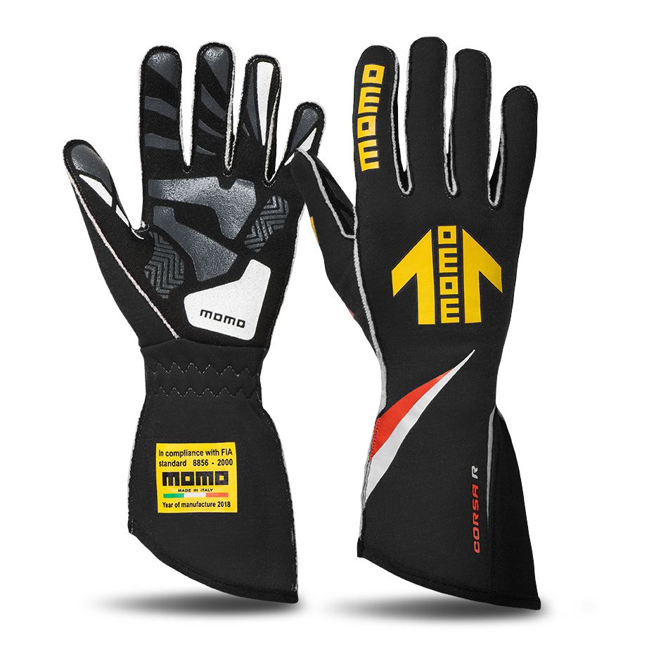 MOMO AUTOMOTIVE ACCESSORIES Corsa R Gloves External Stitch Precurved Medium