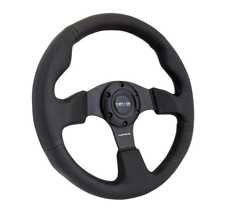 NRG INNOVATIONSteering Wheel 320mm Flt Bottom Black Leather