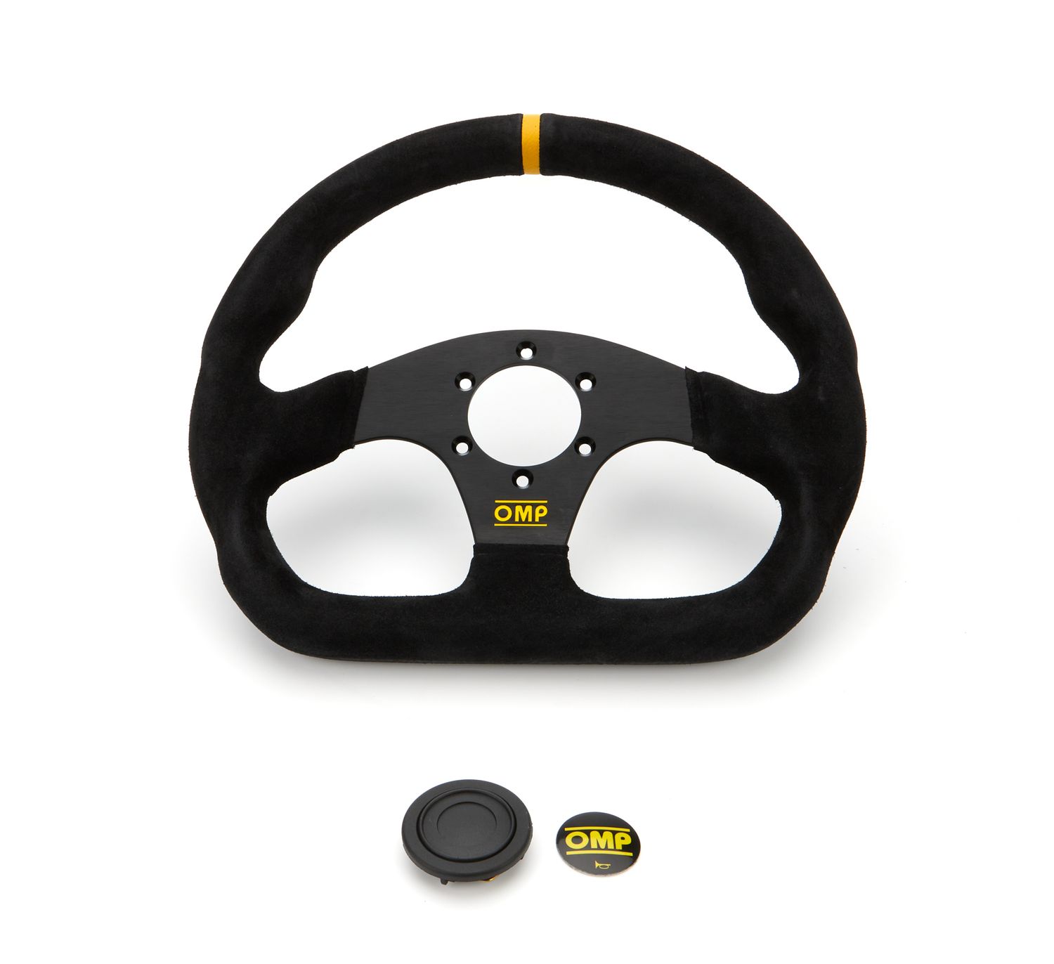 OMP RACING, INC.Super Quadro Steering Wheel Black Spokes Suede