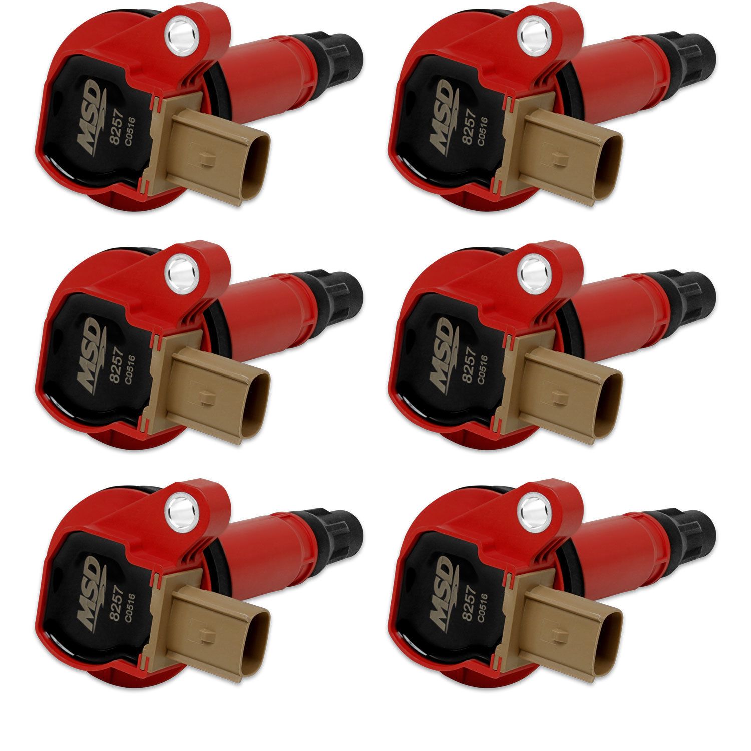 MSD IGNITIONCoils 6pk Ford Eco-Boost 3.5L V6 11-16 Red