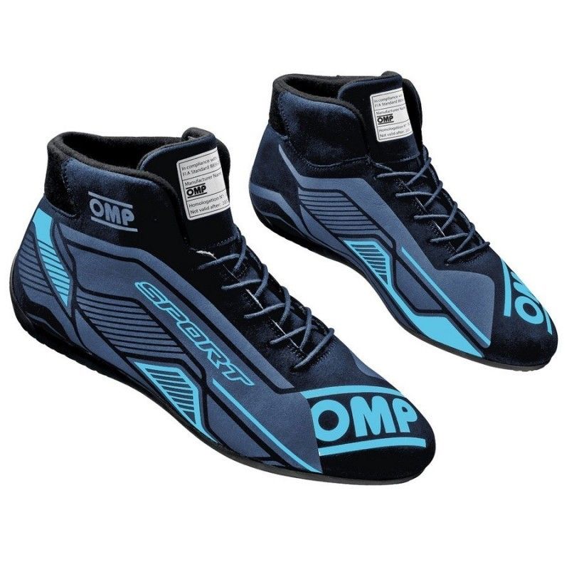 OMP RACING, INC.OMP SPORT SHOES FIA 8856 -2018 BLACK / CYAN SZ. 4