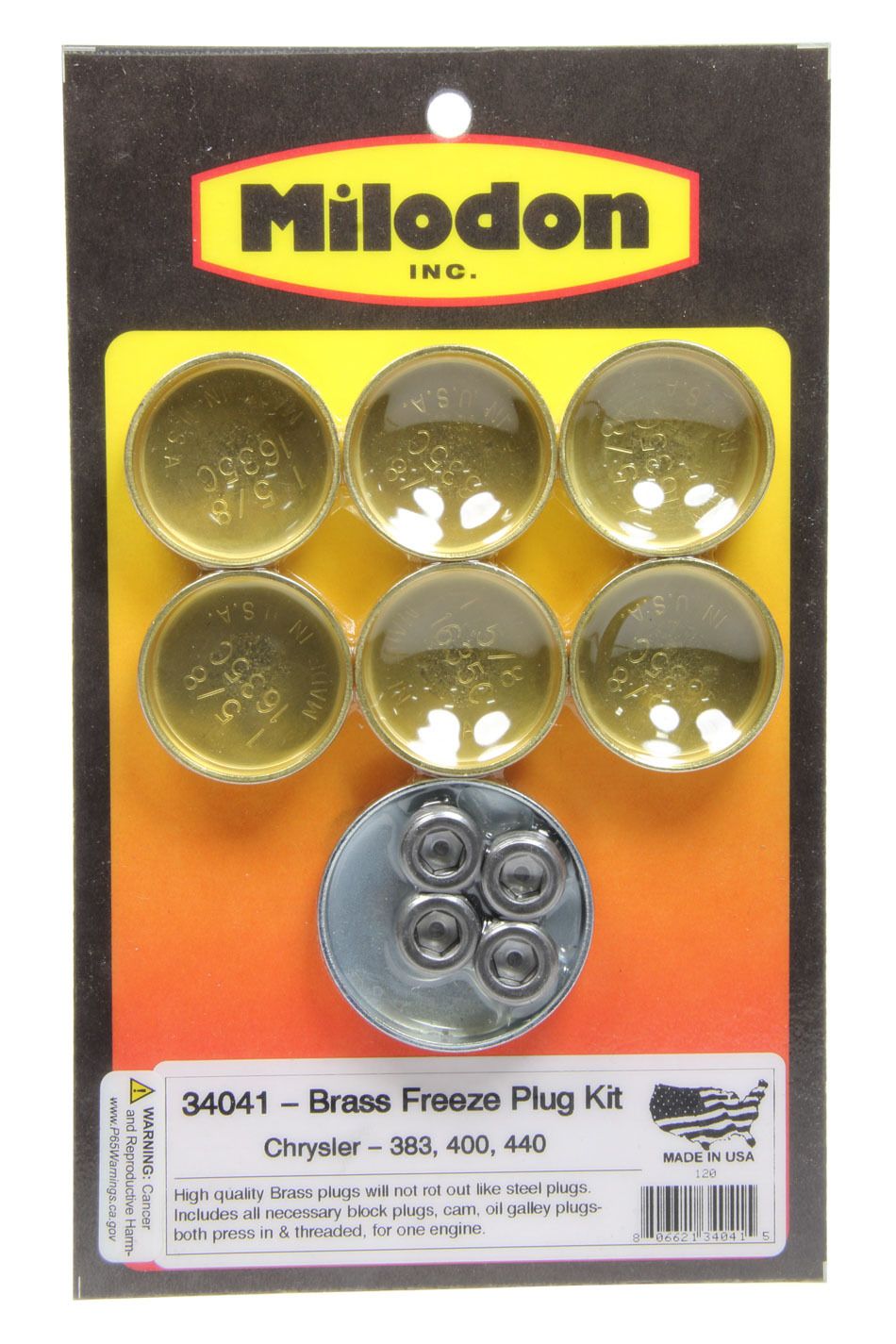 MILODONBBM Brass Freeze Plug Kit