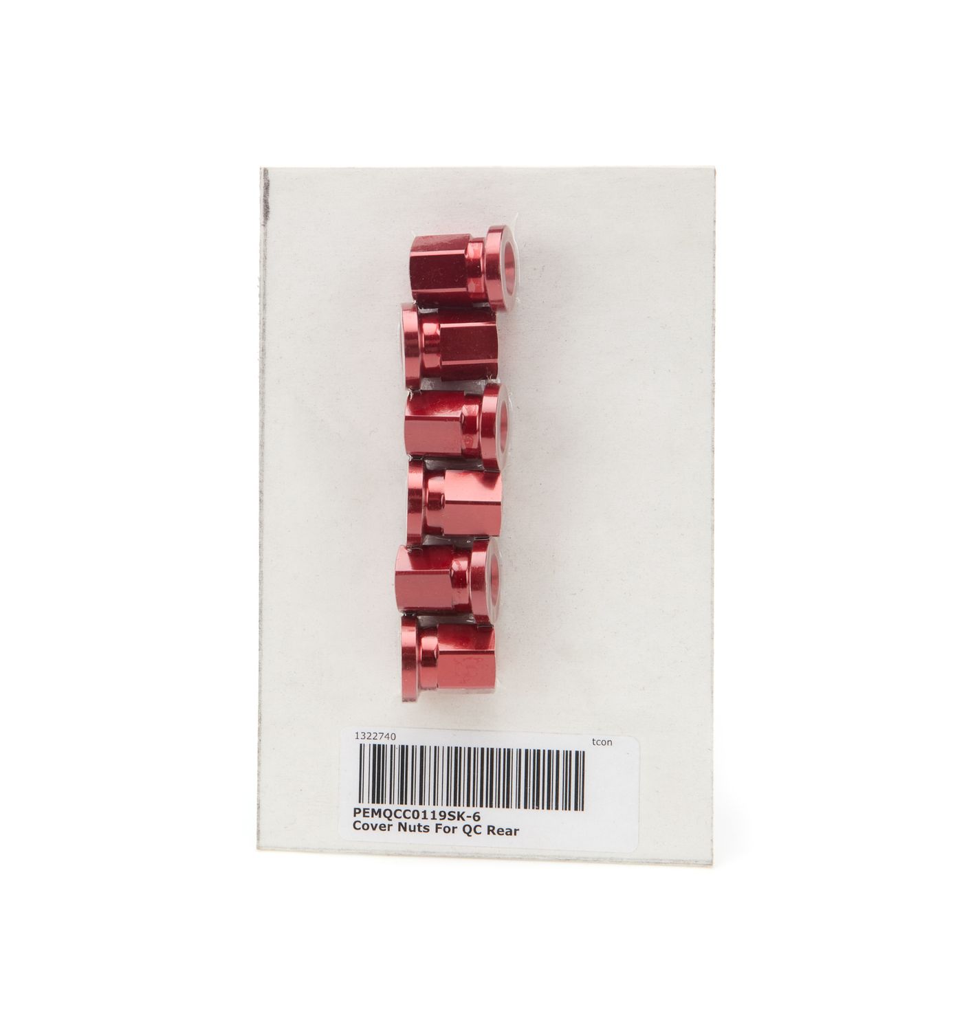 PEMCover Nuts For QC Rear Short Red 6 Pack