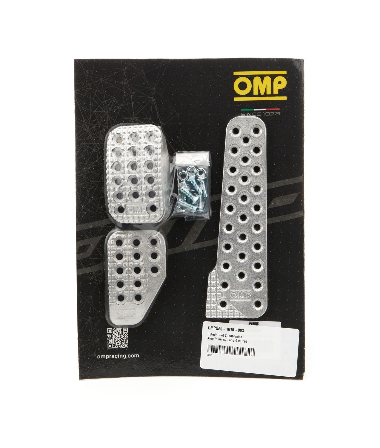 OMP RACING, INC.3 Pedal Set Sandblasted Aluminum w/ Long Gas Ped