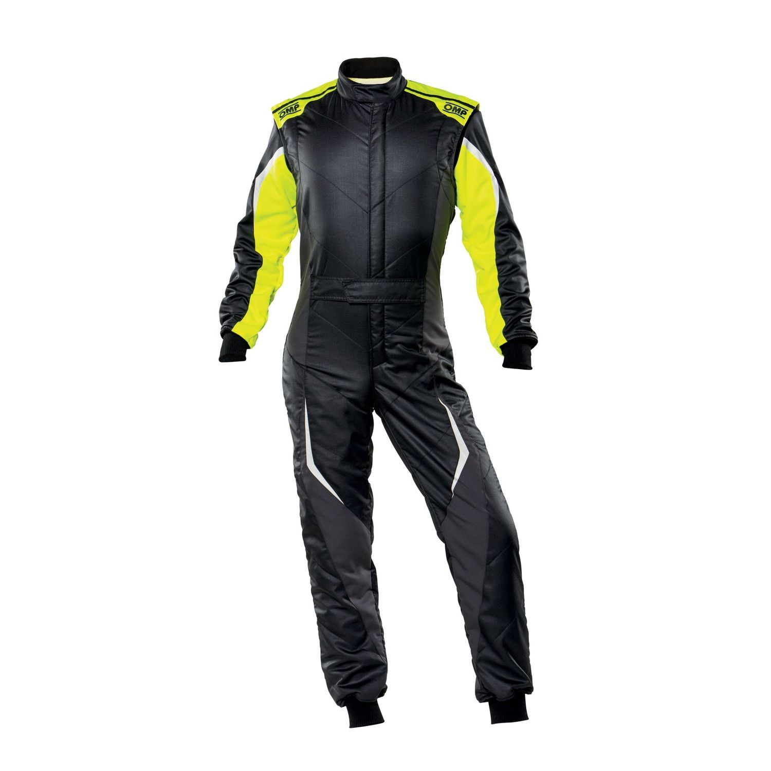 OMP RACING, INC.TECNICA EVO SUIT BLACK/Y ELLOW SIZE 60 FIA 8856-2