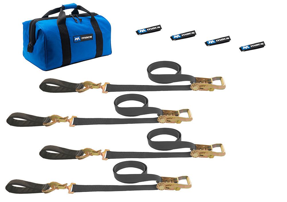 MACS CUSTOM TIE-DOWNS4 Tie Downs Direct Hook & 4-24in Axle Straps