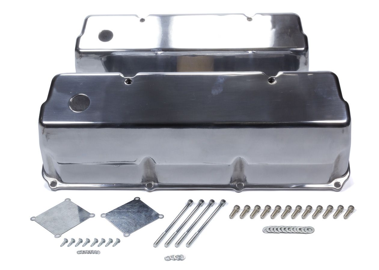 MR. GASKETBBF Cast Alm Valve Cover Set Tall Polished