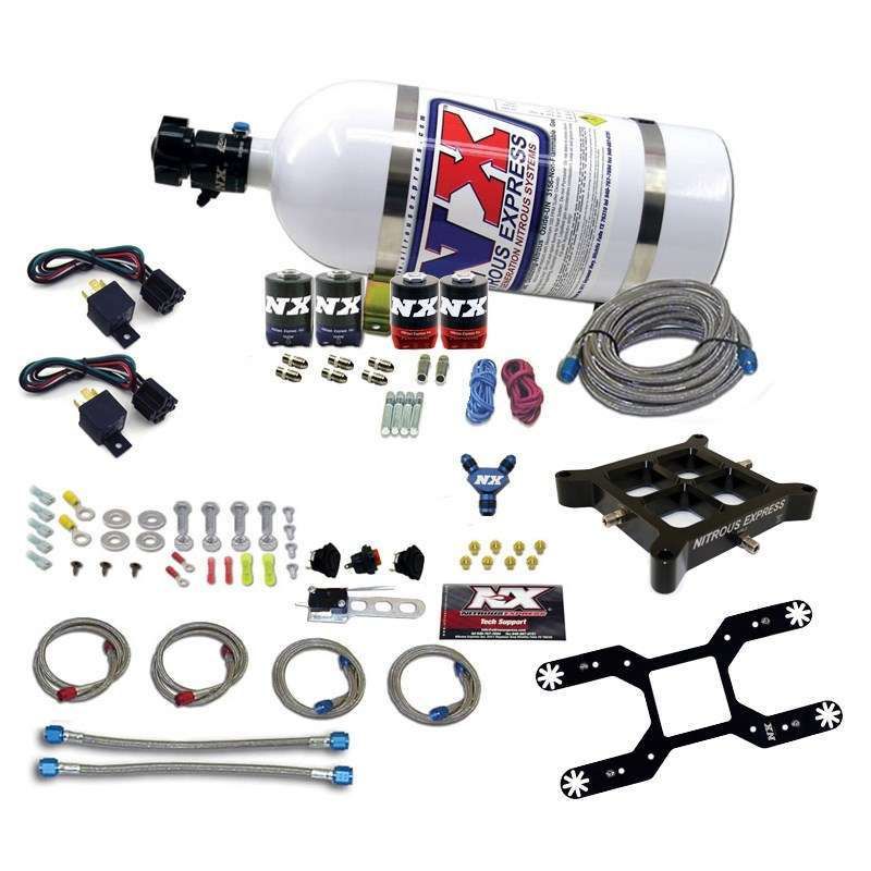 NITROUS EXPRESS 4150 Dual Stage Billet Crossbar Kit w/10lb Bott