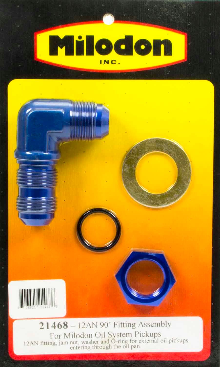 MILODONOil Pick-Up Fitting Mopar 12an 90 Degree