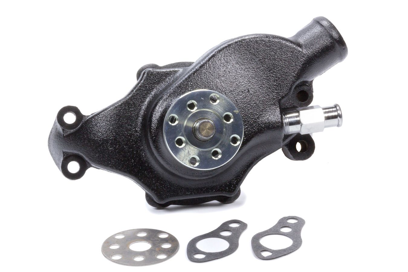 MR. GASKET SBC Short Water Pump Iron w/Black Finish