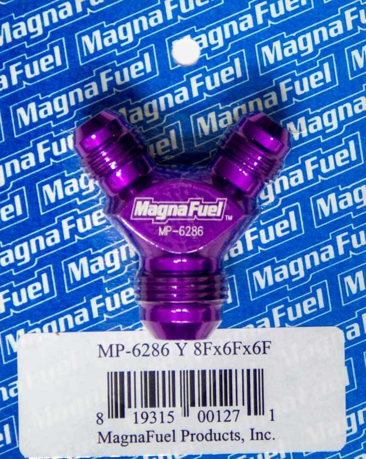 MAGNAFUEL/MAGNAFLOW FUEL SYSTEMS Y-Fitting - 2 #6 Male & 1 #8