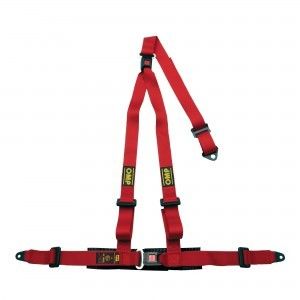 OMP RACING, INC.Strada 3 Harness Red Bolt in Push Button Exit