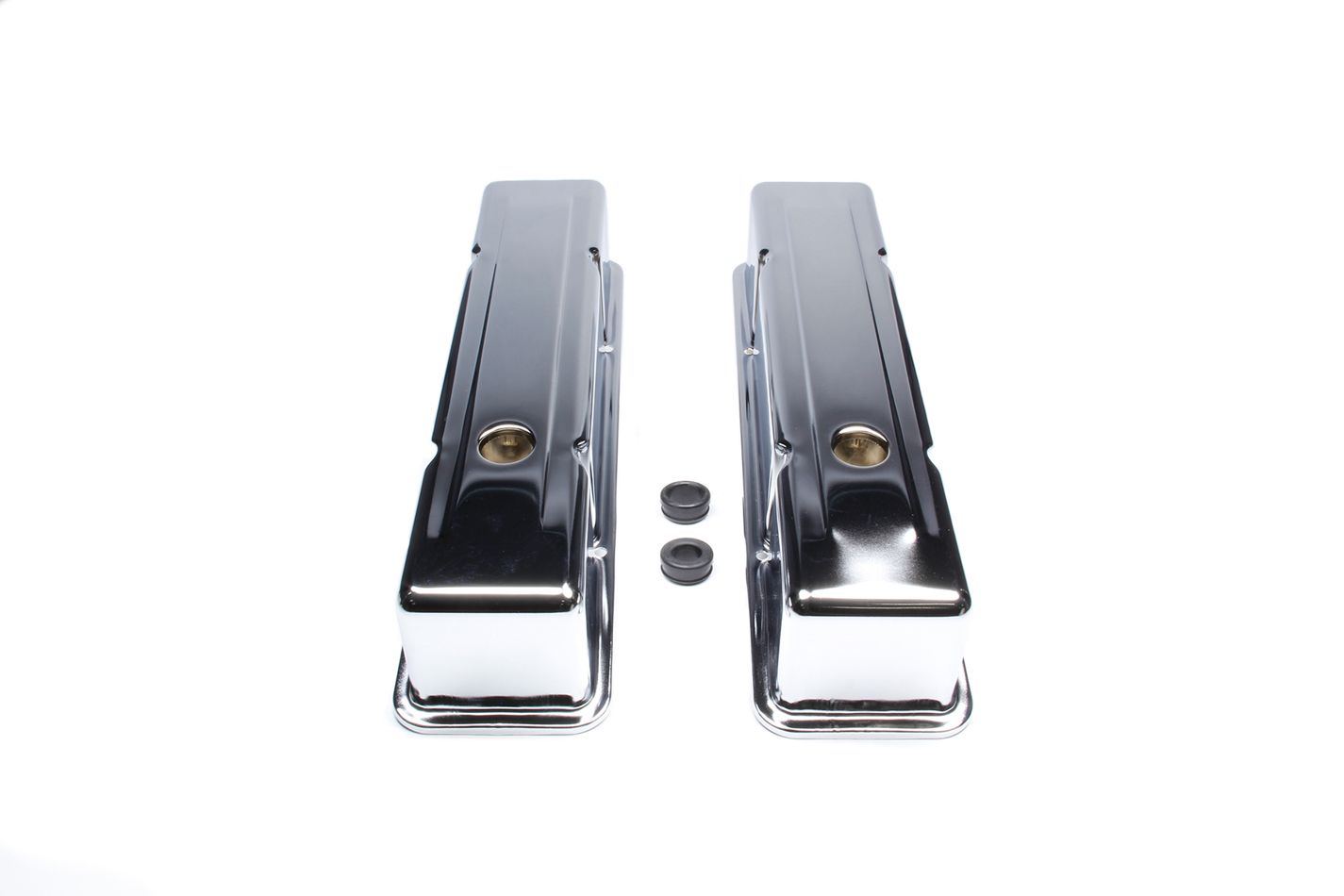 RACING POWER CO-PACKAGED58-86 SBC Valve Covers Tall Chrome Steel