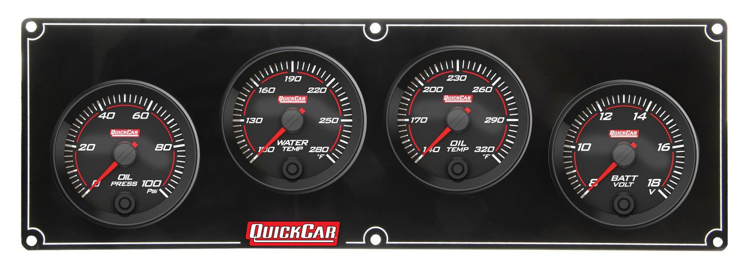 QUICKCAR RACING PRODUCTSRedline 4 Gauge Panel OP/WT/OT/Volt