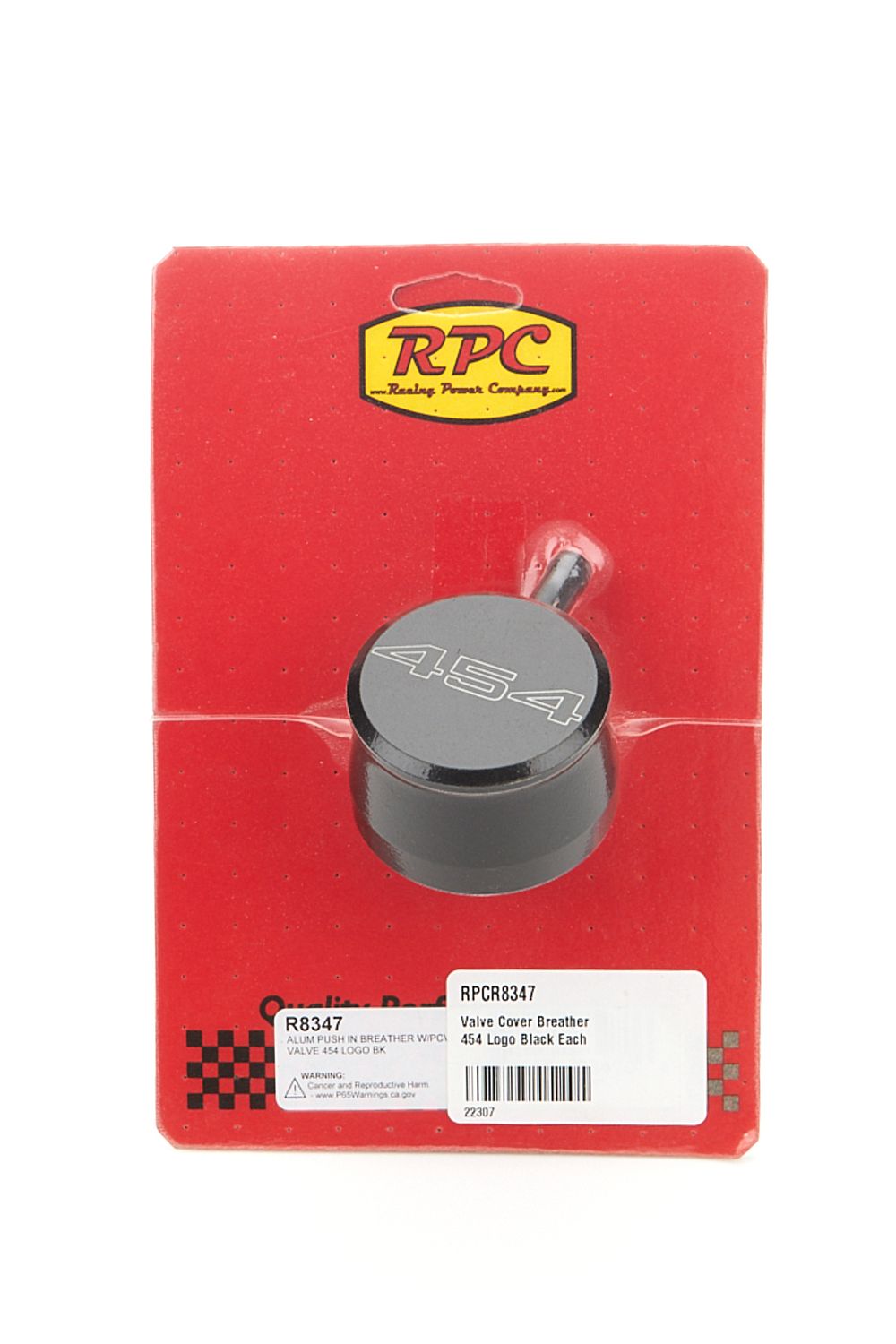 RACING POWER CO-PACKAGEDValve Cover Breather 454 Logo Black Each
