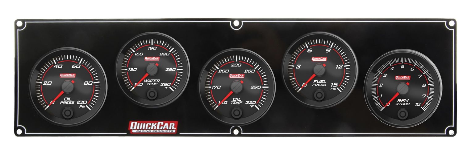 QUICKCAR RACING PRODUCTSRedline 4-1 Gauge Panel OP/WT/OT/FP w/2-5/8 Tach