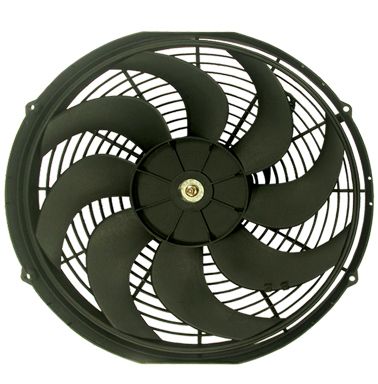 RACING POWER CO-PACKAGED16In Universal Cooling Fan W/Curved Blades 12V