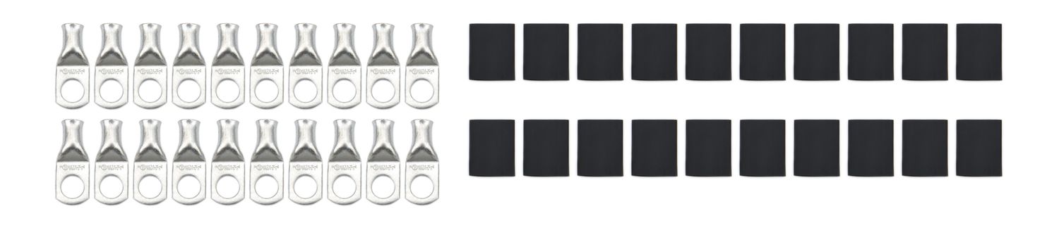 QUICKCAR RACING PRODUCTSRing Terminal 1/2in 2 Ga w/Heat Shrink 20pk
