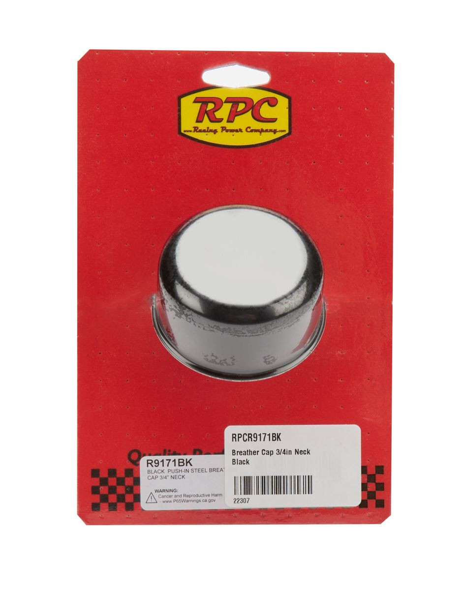 RACING POWER CO-PACKAGEDBreather Cap 3/4in Neck Black