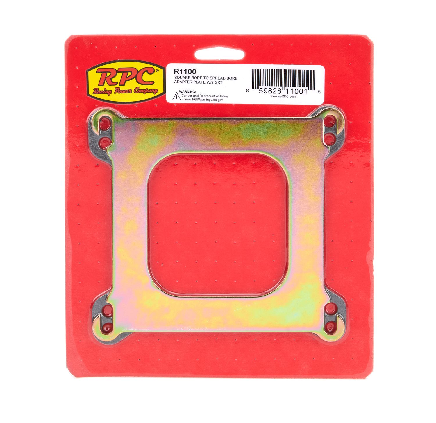 RACING POWER CO-PACKAGEDSquare-Bore To Spread-Bo re Adapter Plate - Zinc
