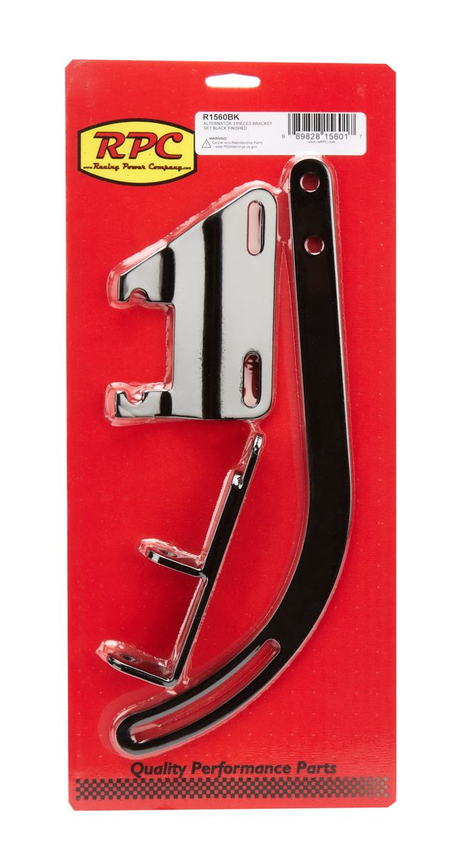 RACING POWER CO-PACKAGEDAlternator Bracket Set 3Pcs. Black