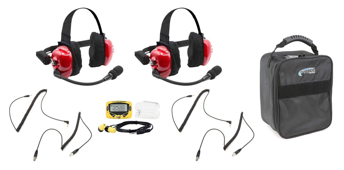 RUGGED RADIOSHeadset Track Talk Red Linkable Intercom Fan