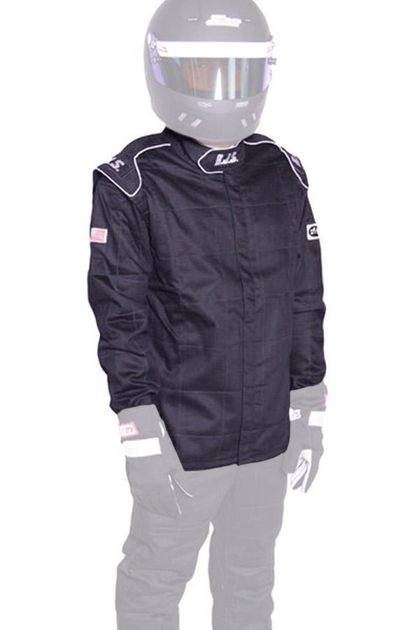 RJS SAFETYJacket Black Large SFI-3-2A/5 FR Cotton